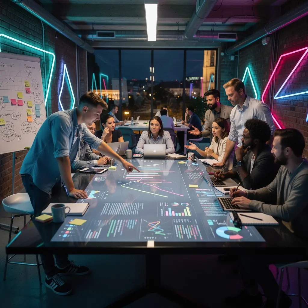 Adatvizualizációs diagram, amely a modellezési folyamat különböző lépéseit mutatja be.